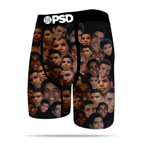 Men's PSD Black Jimmy Faces Boxer Briefs