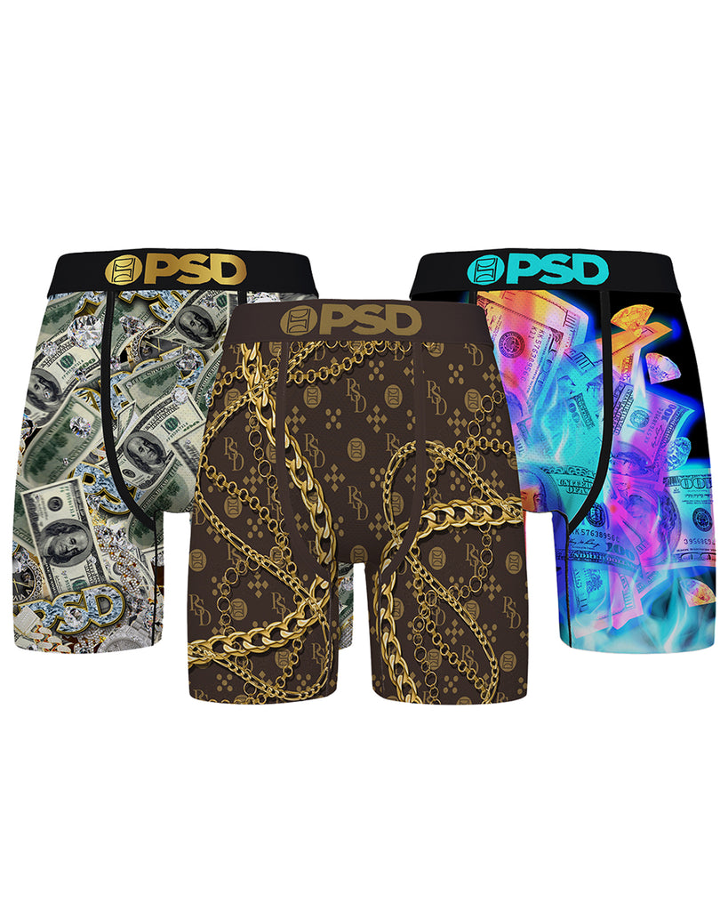 Men's PSD Multi Luxury Funds 3-Pack Boxer Briefs