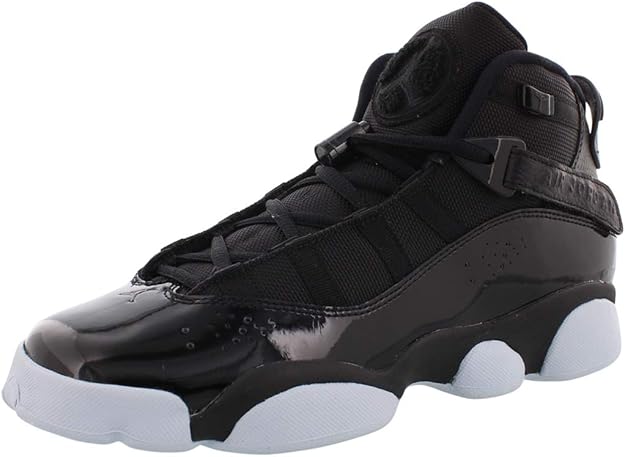 Big Kid's Jordan 6 Rings Black/Black-White  (323419 011)