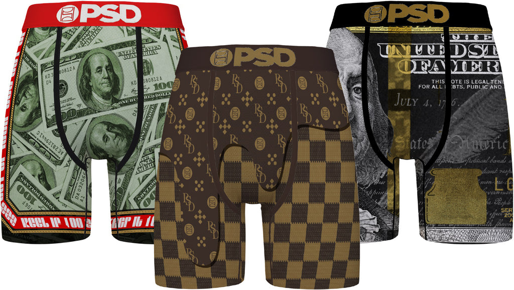 Men's PSD MAKE BANK 3 Pack Multicolor Boxer Briefs