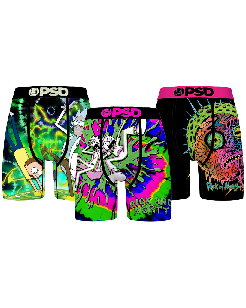 Men's PSD R&M ACID 3 Pack Multicolor Boxer Briefs