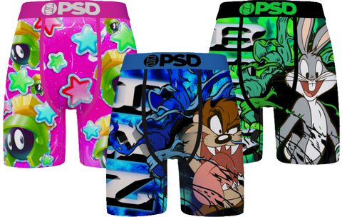 Men's PSD LT WILDSTYLE 3 Pack Multicolor Boxer Briefs