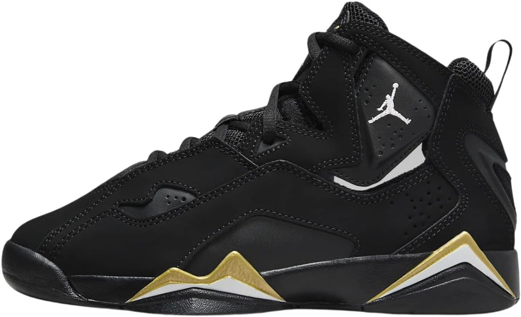 Big Kid's Jordan True Flight Black/White-Metallic Gold (343795 017)