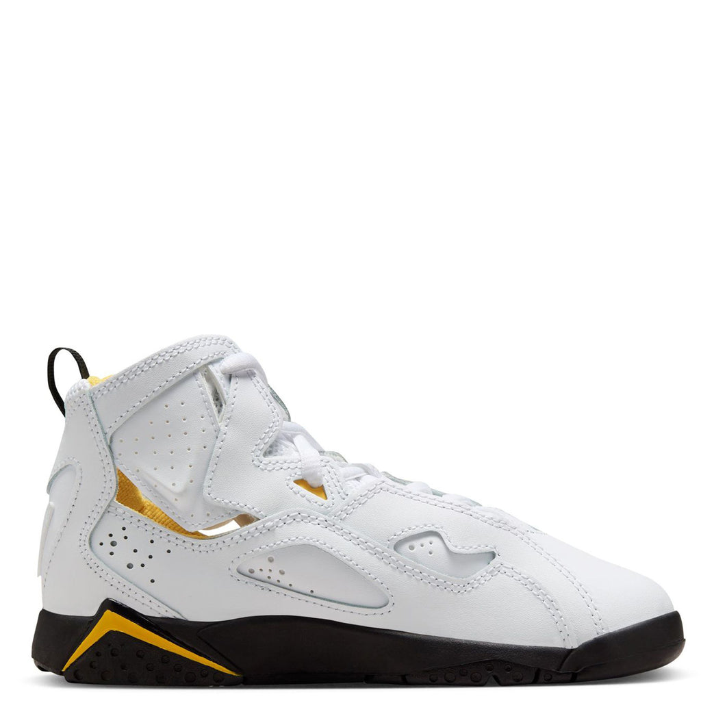 Little Kid's Jordan True Flight White/Black-Yellow Ochre (343796 107)