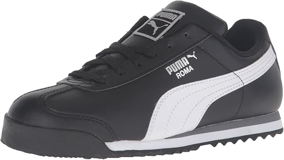 Big Kid's Puma Roma Basic JR Black-White-Puma Silver (354259 01)