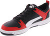 Men's Puma Rebound Layup Lo Speckle Black/White-High Risk Red (389958 01)