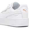 Little Kid's Puma Carina Street Puma White-Puma White-Puma Gold (393847 01)