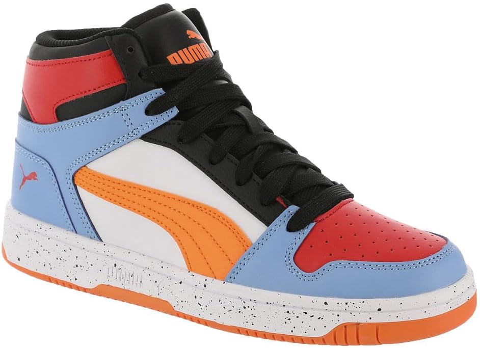 Big Kid's Puma Rebound Layup SL LS JR White-Orange-Blue-Black (397619 02)