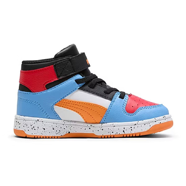 Big Kid's Puma Rebound Layup SL LS JR White-Orange-Blue-Black (397619 02)