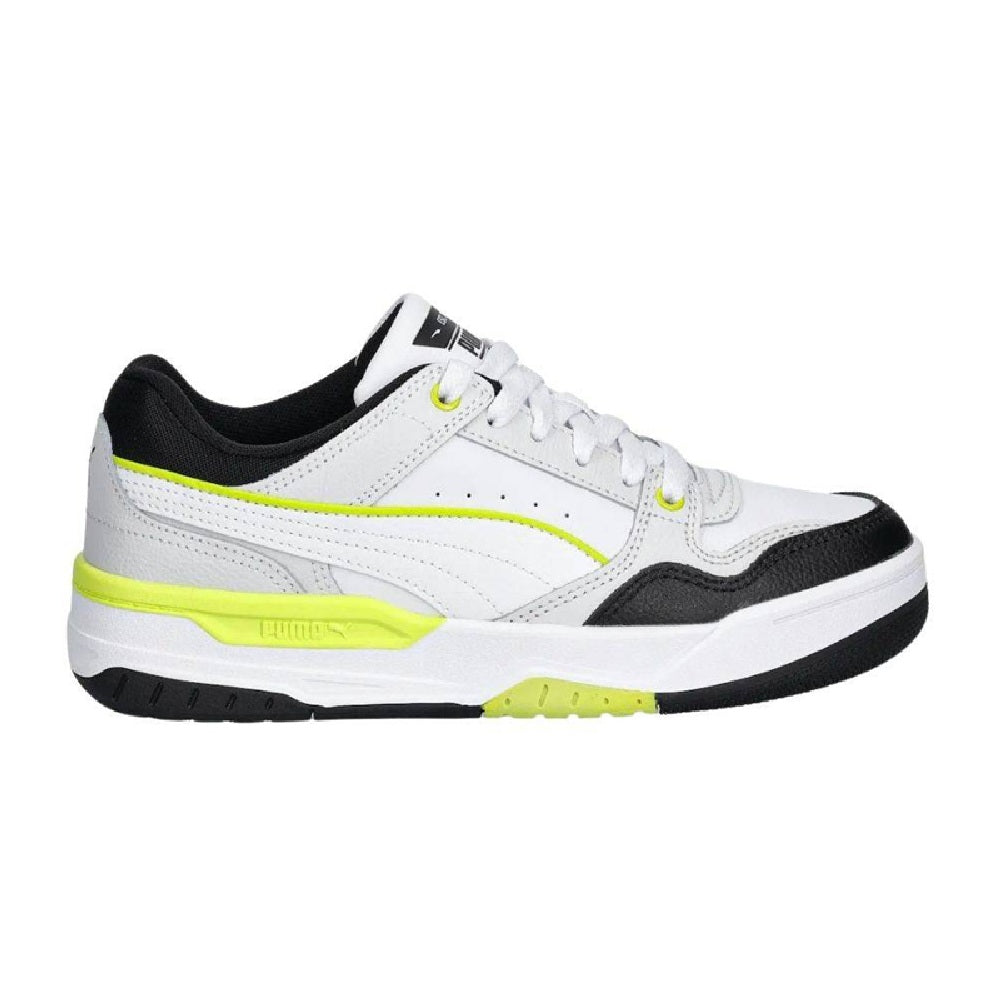 Big Kid's Puma Rebound Retro Jr Puma Black-White-Lime Smash (401564 10)