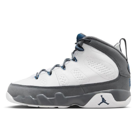 Little Kid's Jordan 9 Retro White/French Blue-Flint Grey (401811 100)