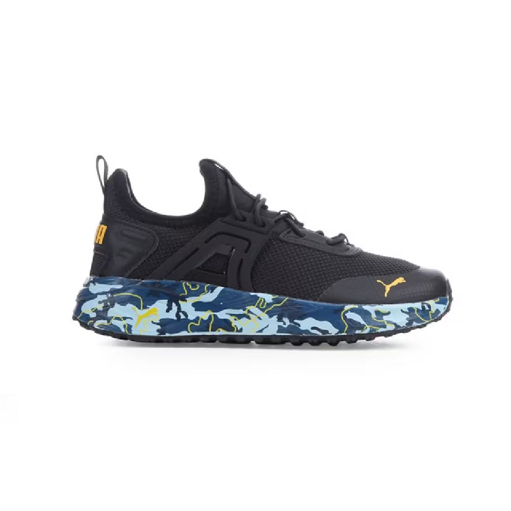 Little Kid's Puma Pacer 23 Amped Camo AC Blk-Yel Blz-Blu Wash (403128 01)