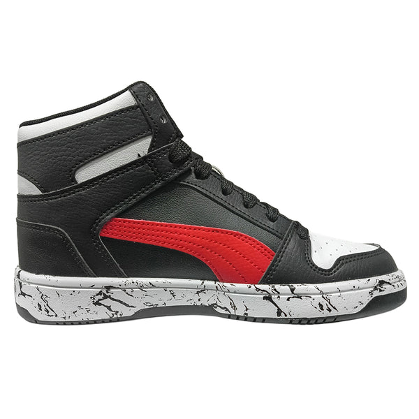 Big Kid's Puma Rebound Layup RCL Marble JR Black-Red-White (405207 02)