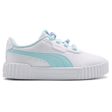 Little Kid's Puma Carina 3.0 Friendship AC PS Wht-Aqua-Pink (405372 02)