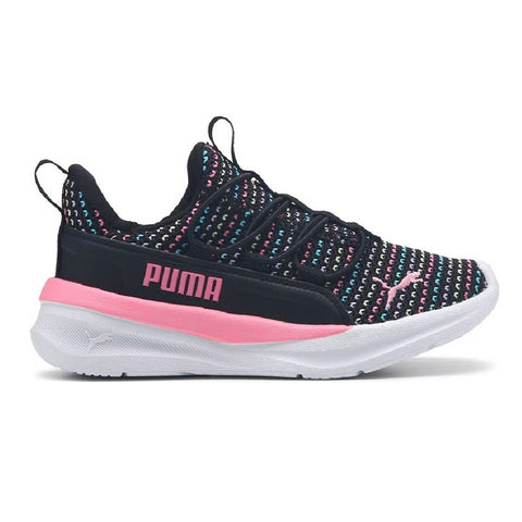 Little Kid's Puma One4All 2.0 MultiKnit PS Puma Blk-Fast Pink (405428 01)