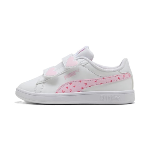 Little Kid's Puma Smash 3.0 Hearty V PS Puma White-Pearl Pink (405638 01)