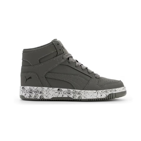 Big Kid's Puma Rebound Layup Trek JR Cast Iron-Puma Black-White (407276 01)