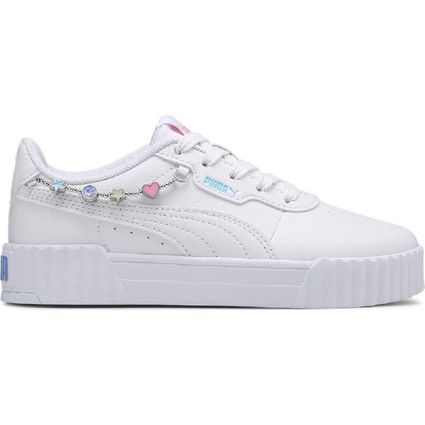 Big Kid's Puma Carina 3.0 Playful Charms PS White-Vib Blue-Apple Spritz (407805 01)