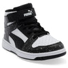 Little Kid's Puma Rebound Layup AOP Splat V PS Blk-Wht-Gray (407814 01)