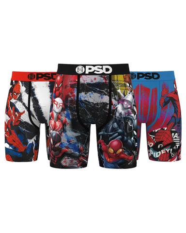 Men's PSD SPIDER-MAN 3 Pack Multicolor Boxer Briefs