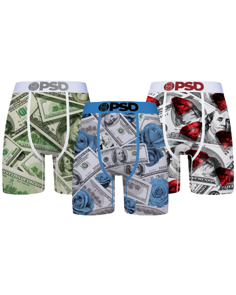 Men's PSD MAD MONEY 3 Pack Multicolor Boxer Briefs