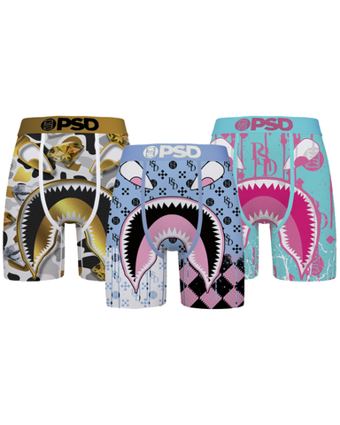 Men's PSD WF ELITE 3 Pack Multicolor Boxer Briefs