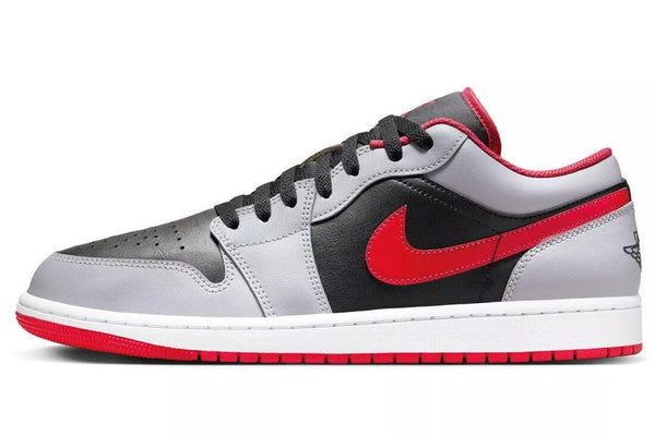 Men's Jordan 1 Low Black/Fire Red-Cement Grey (553558 060)