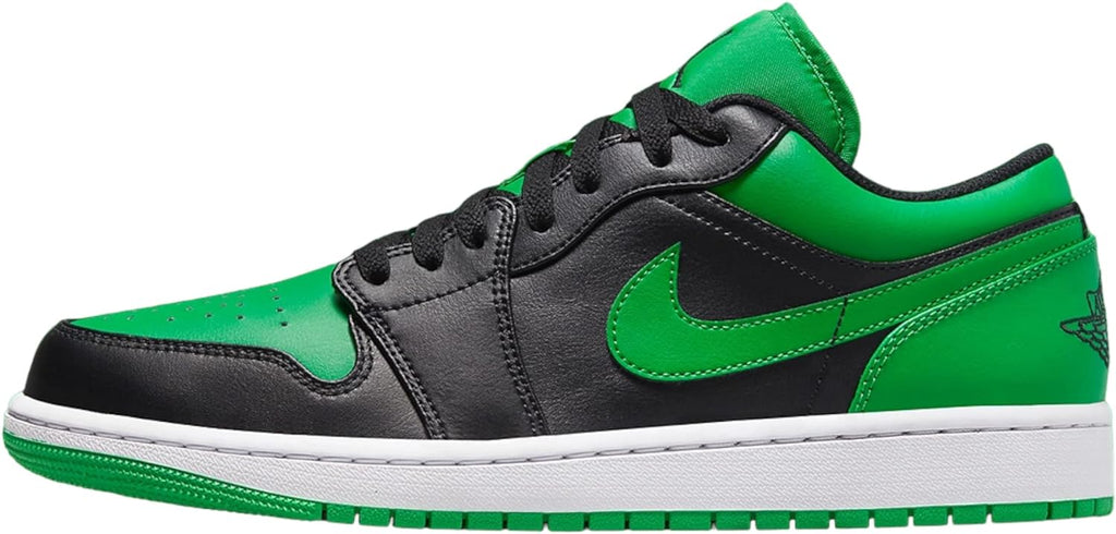 Men's Air Jordan 1 Low Black/Black-Lucky Green-White (553558 065)