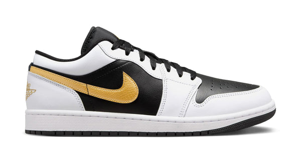 Men's Jordan 1 Low White/Metallic Gold-Black (553558 172)