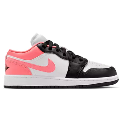Big Kid's Jordan 1 Low Black/Pink Gaze-White (553560 025)