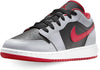 Big Kid's Jordan 1 Low Black/Fire Red-Cement Grey (553560 060)