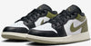 Big Kid's Jordan 1 Low Black/White-Medium Olive (553560 092)