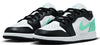 Big Kid's Jordan 1 Low White/Black-Green Glow (553560 131)