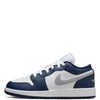 Big Kid's Jordan 1 Low White/Wolf Grey-Midnight Navy (553560 141)