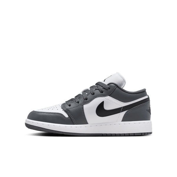 Big Kid's Jordan 1 Low White/Black-Iron Grey (553560 152)