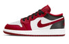 Big Kid's Jordan 1 Low White/Gym Red-Black (553560 163)