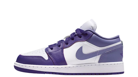Big Kid's Jordan 1 Low Court Purple/Dusty Amethyst (553560 551)