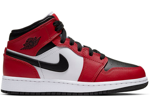 Big Kid's Jordan 1 Mid Black/Black-Gym Red (554725 069)