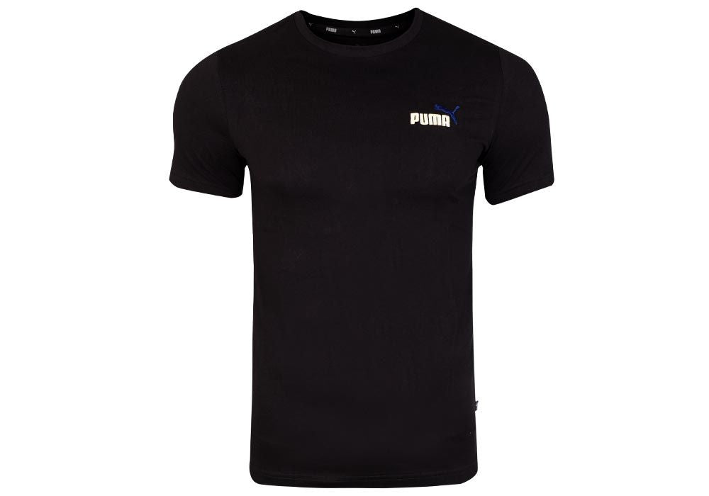 Men's Puma Black ESS+ Embroidery Logo T-Shirt