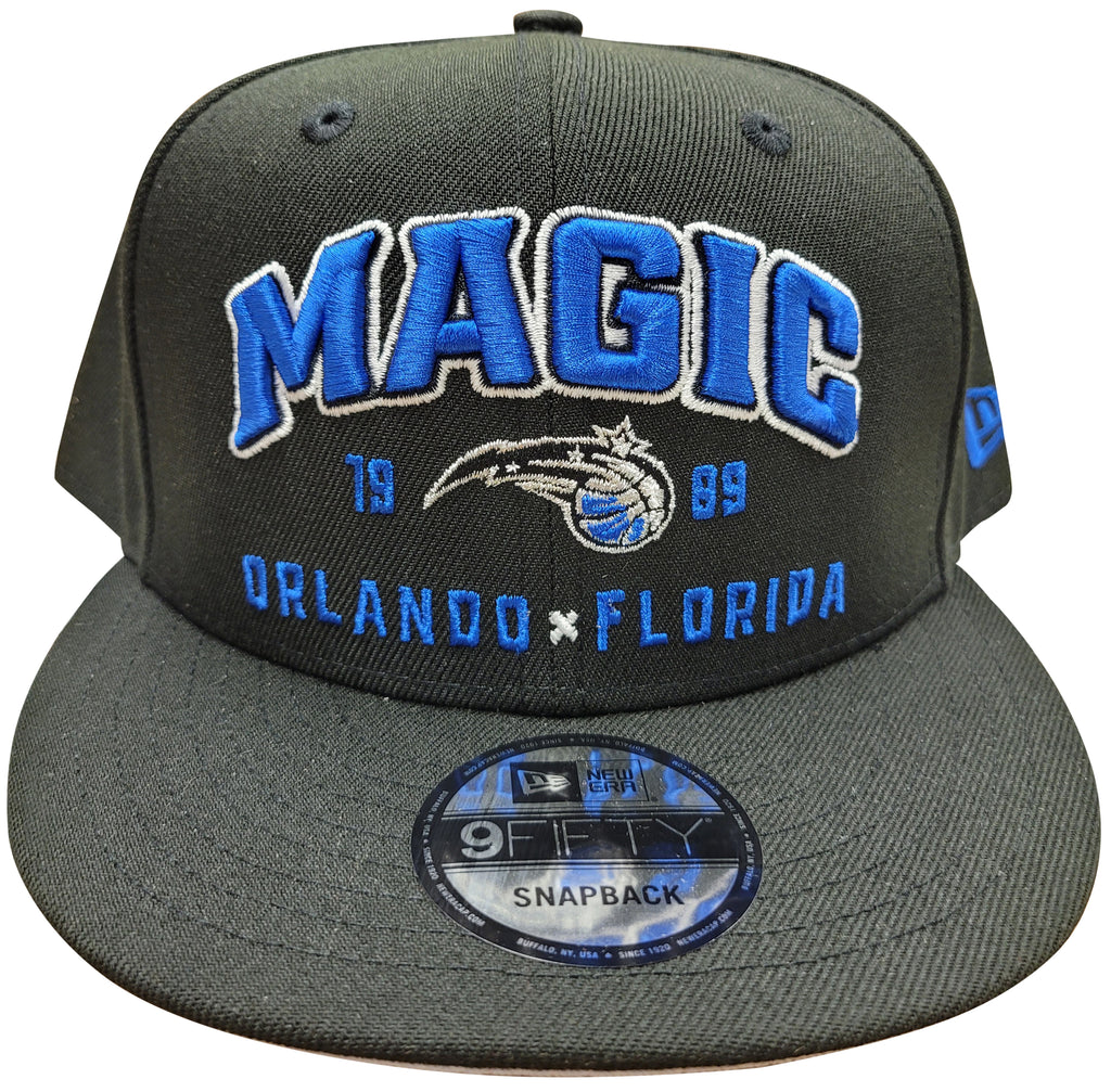 Men's New Era 9Fifty Black/Blue NBA Orlando Magic Stacked Snapback (60044278) - OSFM