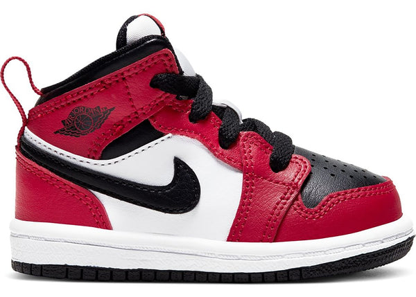 Toddler's Jordan 1 Mid Black/Black-Gym Red (640735 069)