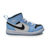 Toddler's Jordan 1 Mid Ice Blue/Black-Sail-White (644507 401)