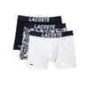 Men's Lacoste Grey Chine/Navy Blue/White Nautical Print Boxer Briefs 3-Pack