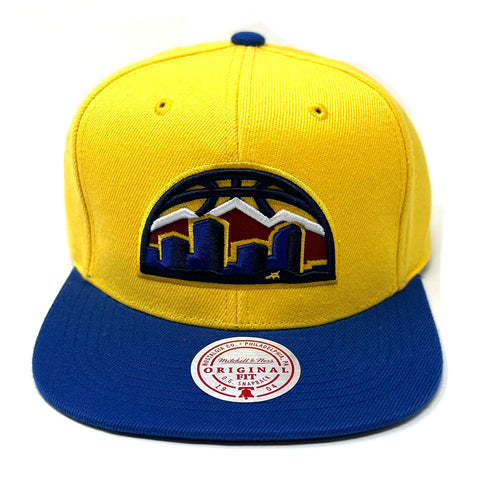 Mitchell & Ness Yellow/Blue NBA Denver Nuggets Core Basic Snapback - OSFA