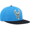 Mitchell & Ness Light Blue/Black NBA Milwaukee Bucks Core Basic Snapback - OSFA