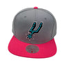 Mitchell & Ness Grey/Pink NBA San Antonio Spurs Core Basic Snapback - OSFA