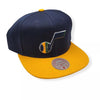 Mitchell & Ness Navy/Yellow NBA Utah Jazz Core Basic Snapback - OSFA