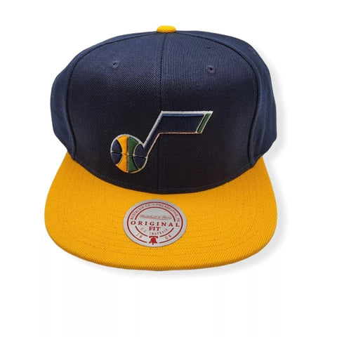 Mitchell & Ness Navy/Yellow NBA Utah Jazz Core Basic Snapback - OSFA