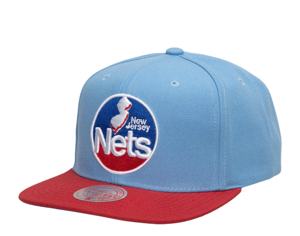 Men's Mitchell & Ness Light Blue/Red NBA New Jersey Nets Core Basic HWC Snapback - OSFA