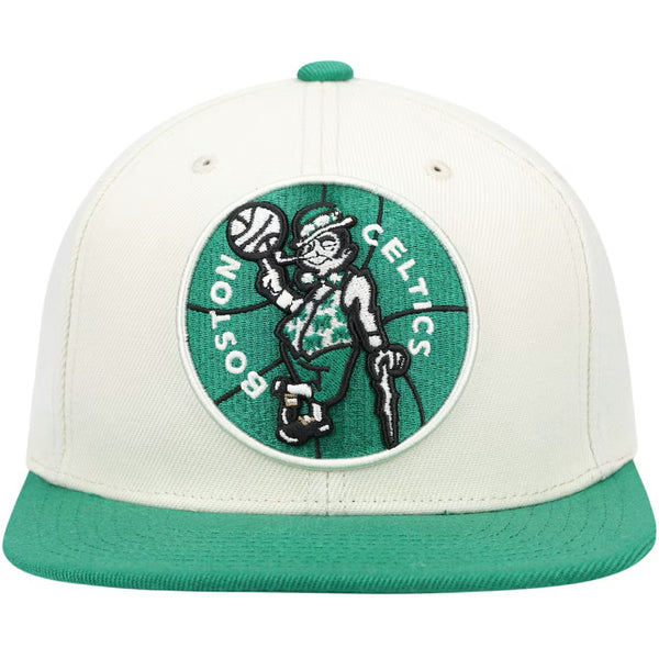 Mitchell & Ness Off White/Green NBA Boston Celtics Natural XL HWC Snapback - OSFA